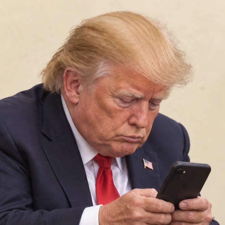 Close-up portrait looking at a phone